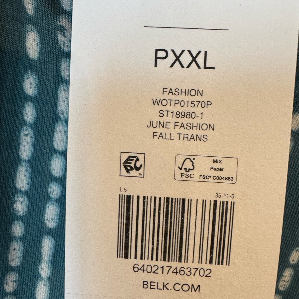NWT Wonderly Teal Tiered Tank Top w/Sleeveless Design  XXL/PETITE  #CL - Picture 8 of 9